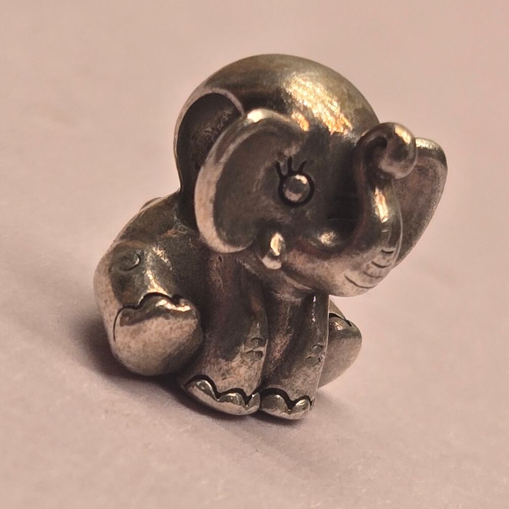 Authentic Pandora Lucky Elephant Charm S925 ALE Sterling Silver Retired 791130